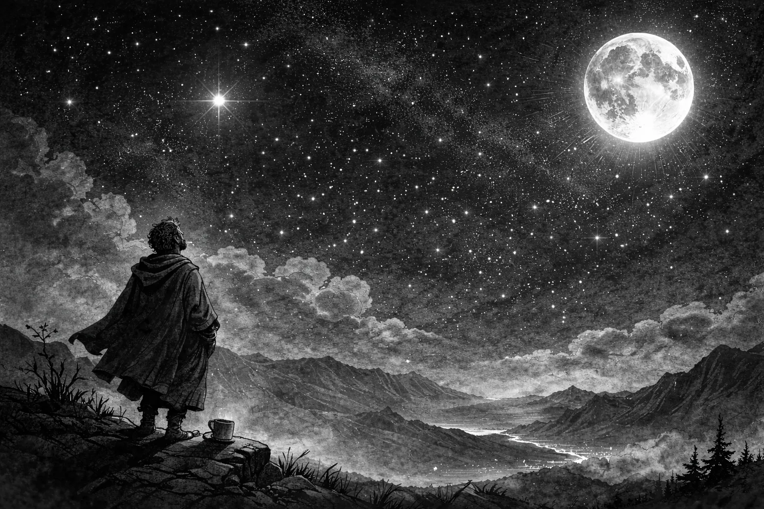 Gustave Principio watching the moon